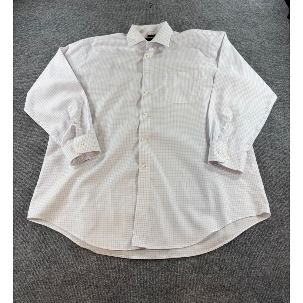 Jos. A. Bank Reserve 100% Egyptian Cotton Dress Shirt Purple Micro Check 17-34